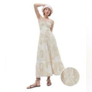 Gap Linen Blend Tiered Maxi Dress